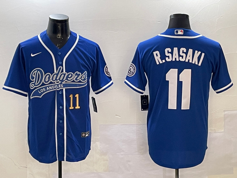 Men Los Angeles Dodgers 11 R Sasaki blue 2025 MLB nike jersey style 21
